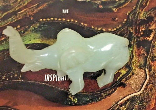 Vintage jade carved elephant - jade,